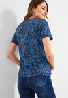 Cecil Floral Print T-Shirt, Deep Blue