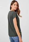 Cecil Boat Neck Printed T-Shirt, Khaki