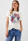 Cecil Sequin Vanilla McElhinneys Graphic - Floral White T-Shirt