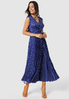 Closet London Dotty A Line Maxi Dress, Navy