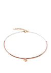 Coeur De Lion Brilliant Square Necklace, Rose Gold & Beige