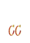 Dyrberg/Kern Holly Ruby Red Hoop Earrings, Gold