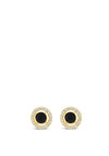 Absolute Halo Stud Earrings, Gold & Black