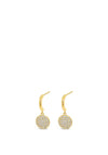 Absolute Pave Circle Drop Earrings, Gold