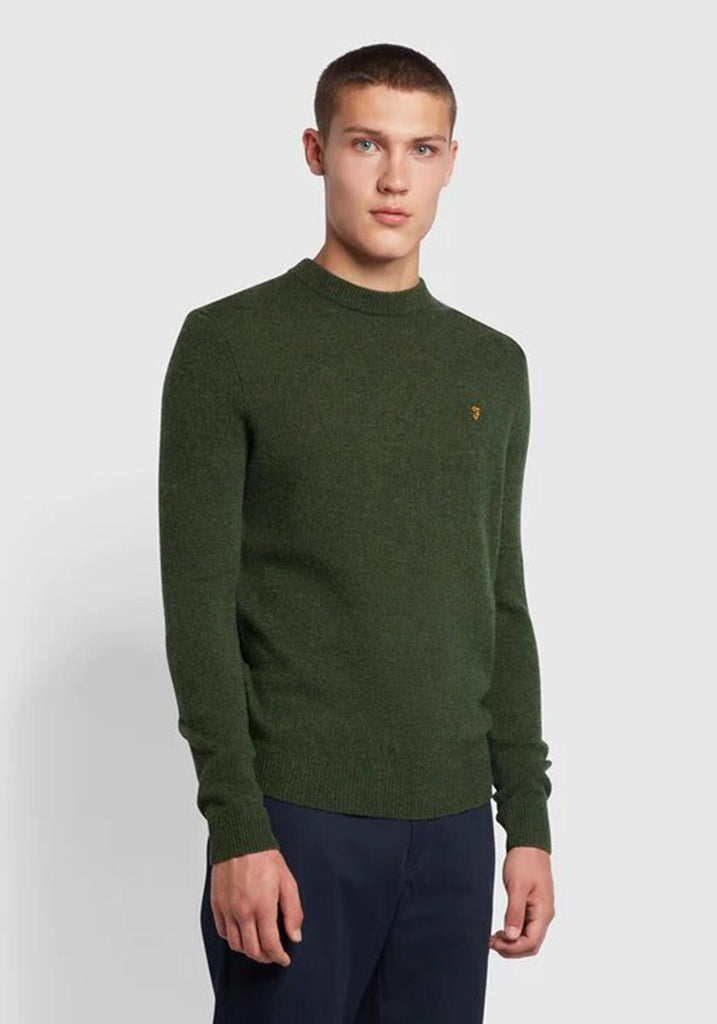 Farah Birchall Crew Neck Sweater Evergreen