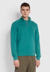 Farah Jim Quarter Zip Sweatshirt, Mallard Green