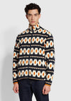 Farah Vail All Over Print Full Zip Fleece, True Navy