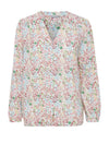 Fransa Floral Pattern Linen Shirt, White Multi