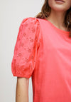 Fransa Mae Puff Sleeve T-Shirt, Hot Pink