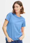 Fransa Round Neck T-Shirt, Powder Blue