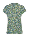 Fransa Floral Round Neck T-Shirt, Green Multi