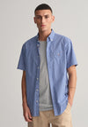 Gant Broadcloth Gingham Short Sleeve Shirt, College Blue