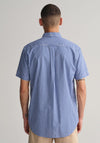 Gant Broadcloth Gingham Short Sleeve Shirt, College Blue