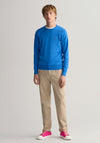 Gant Classic Cotton Crew Neck Sweater, Day Blue