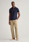 Gant Contrast Collar Pique Polo Shirt, Evening Blue