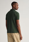 Gant Contrast Pique Collar Polo Shirt, Storm Green