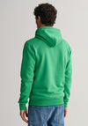 Gant Original Logo Hoodie, Mid Green