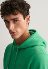 Gant Original Logo Hoodie, Mid Green