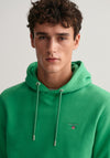 Gant Original Logo Hoodie, Mid Green