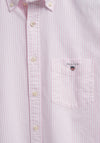 Gant Oxford Banker Stripe Sleeve Shirt, Light Pink