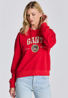 Gant Womens Crest Shield Hoodie, Bright Red