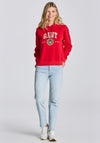 Gant Womens Crest Shield Hoodie, Bright Red