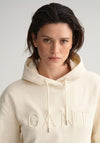 Gant Womens Tonal Hoodie, Cream