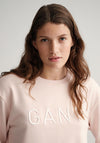 Gant Tonal Crew Neck Sweatshirt, Silver Peony