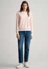 Gant Tonal Crew Neck Sweatshirt, Silver Peony