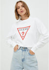 Guess Womens Logo Sweatshirt, White