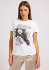 Guess Womens Diamante Cowgirl T-Shirt, White