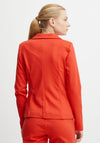 Ichi Kate Jersey Single Breasted Blazer, Poppy Red