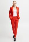 Ichi Kate Jersey Single Breasted Blazer, Poppy Red