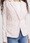 Ichi Abstract Stripe Blazer, Cloud Dancer