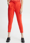 Ichi Kate Cropped Jogger Trousers, Poppy Red