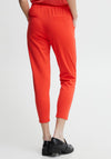 Ichi Kate Cropped Jogger Trousers, Poppy Red