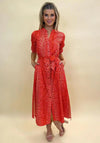 Kate & Pippa Capri Animal Print Midi Dress, Orange Multi