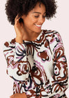 Masai Balloon Sleeve Print Top, Paprika Multi