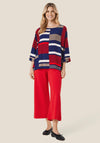 Masai Becca Block Stripe Oversize Top, Maritime Blue