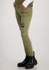 Monari Sequin Patch Distressed Jeans, Green