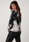 Monari Rhinestone Acid Print Knit Jumper, Black & Beige