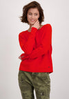 Monari Round Neck Ribbed Sweater, Orange