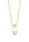 Absolute Double Layer Halo Pendant Necklace, Gold