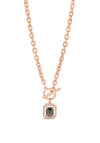 Absolute Halo Pendant T-Bar Necklace, Rose Gold