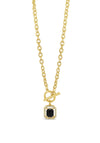 Absolute Halo Pendant T-Bar Necklace, Gold