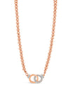 Absolute Interlocking Circles Necklace, Rose Gold