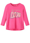 Name It Mini Girl Violet Long Sleeve Top, Pink Yarrow