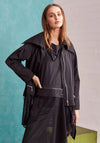 Naya Wing Collar Mesh Hem Jacket, Black