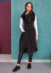 Naya Wrap Quilted Long Gilet, Black