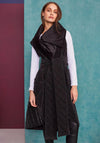 Naya Wrap Quilted Long Gilet, Black